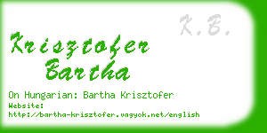 krisztofer bartha business card